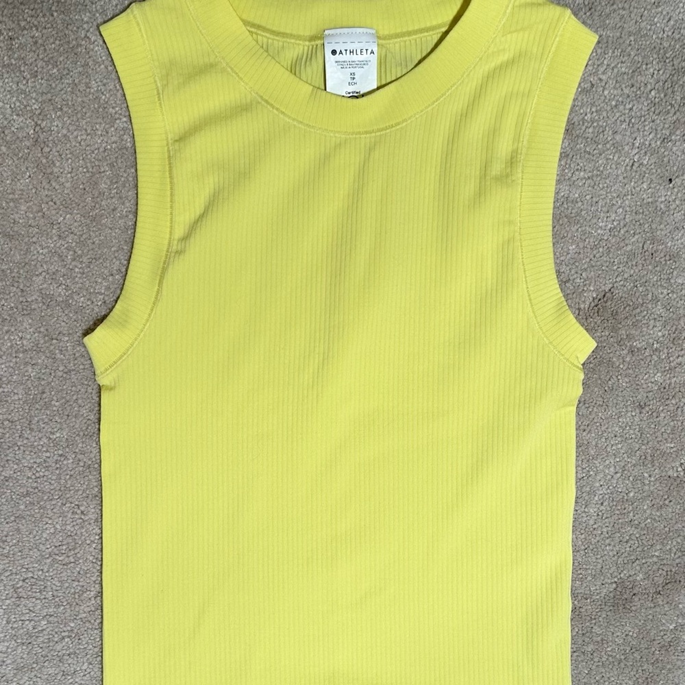 Athleta Ribbed Sleeveless Tank - Yellow